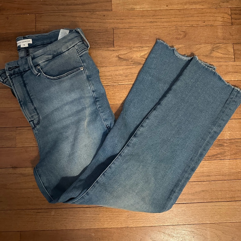 Good American Light Blue Flare Jeans